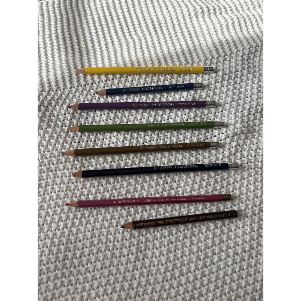 Vintage Eberhard FaberMongol and Sanford Verithin Colored Pencils Mixed Lot Art